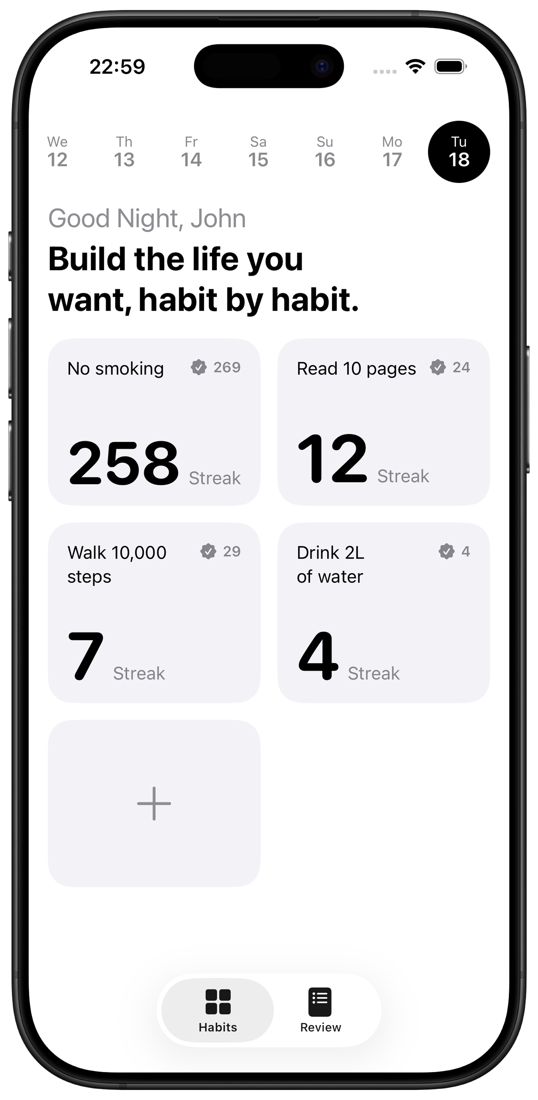 Habit app screenshot