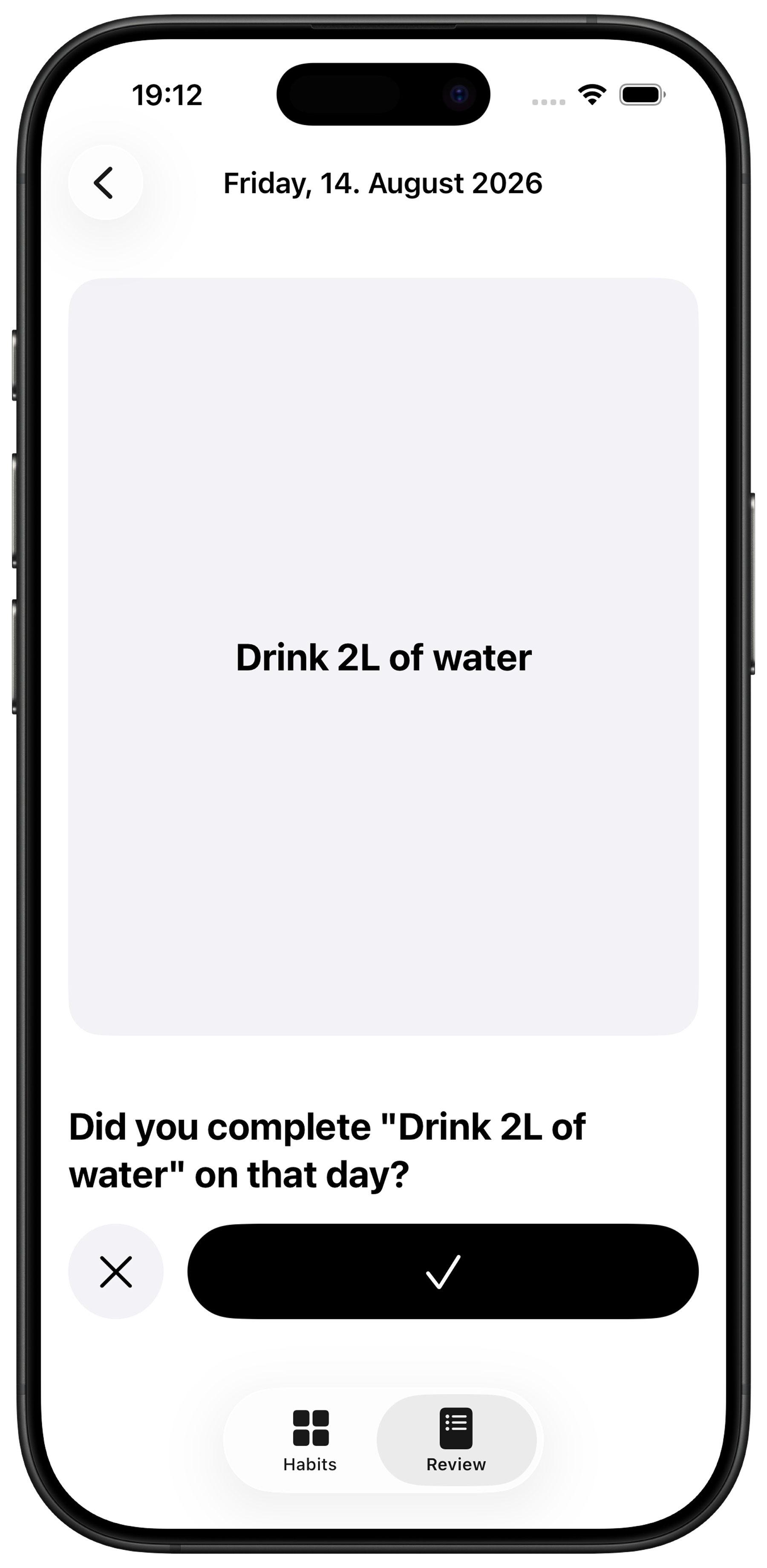 Habit app review feature